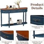 Retro Curved Console Table, Solid Pine Legs - Image 4