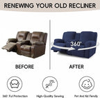 Recliner Loveseat Covers with Console, 6-Piece Stretch Geometric Strokes - Image 6