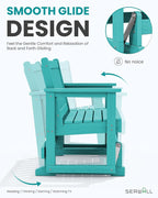 SERWALL 2 Person Patio Glider Bench, HDPE Material Weather-Resistant Swinging - Image 4