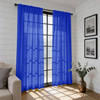 SpaceDresser Check Sheer Curtains 84 Inches Long - Image 6