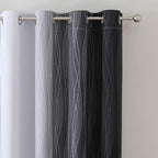 Black and Greyish White Ombre Blackout Curtains - Image 4