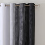 Black and Greyish White Ombre Blackout Curtains - Image 4