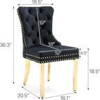 KCC Velvet Dining Chairs Set of 2, Upholstered High-end Tufted Dining Chair - Image 2