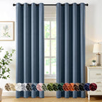 MIULEE Blackout Curtains for Bedroom 2 Panels 50 x 84 Inch Long Stone Blue | by MIULEE