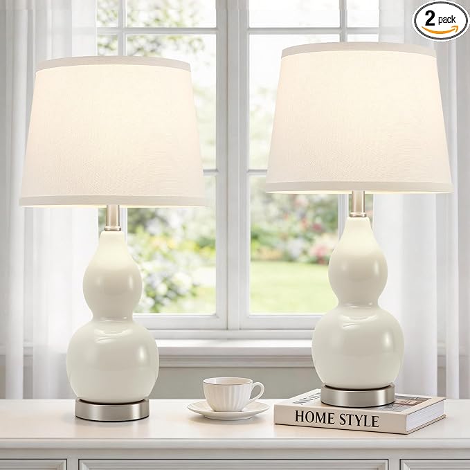 GyroVu 22" Table Lamp Set of 2, Color Temperature Adjustable Double Gourd by WelcomeGyroVu