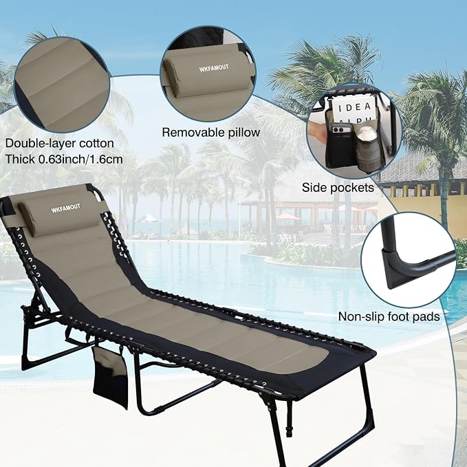 Oversized Padded Outdoor Folding Lounge Chair - Image 4