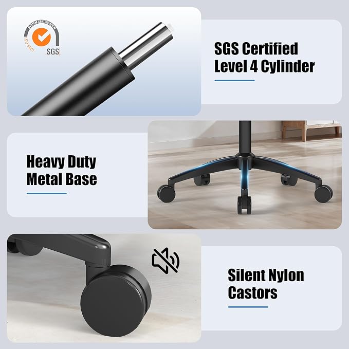 Ergonomic Office Chair with Adjustable Lumbar Support, 3D Arms and Headrest - Image 8