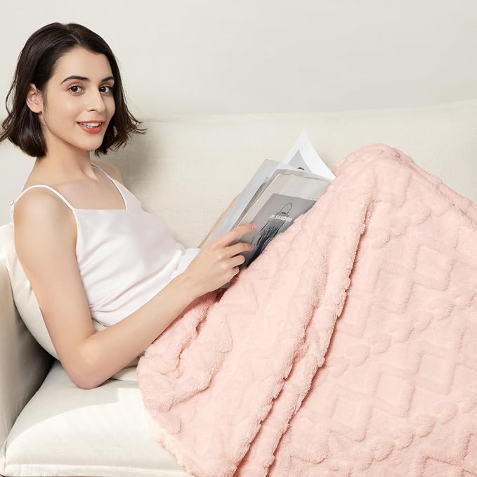 Aganear Fleece Throw Blanket for Couch Sofa 50"x60" Pink | Lightweight Fuzzy - Image 5
