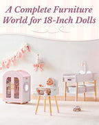 ROBOTIME 18 Inch Doll Changing Table, Wooden Baby Doll Bed - Image 3
