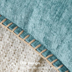 MIULEE Decorative Lumbar Throw Pillow Covers 12x20 Inch Aqua Blue 2 Pack | - Image 2