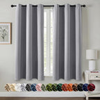MIULEE Blackout Curtains for Bedroom 2 Panels 40 x 45 Inch Long Light Grey | by MIULEE