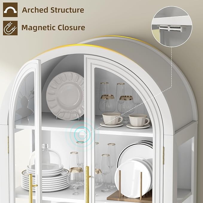 Vlsrka 71" Arched RGB Curio Cabinet - Image 6