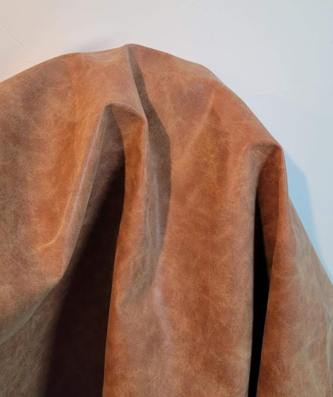 NAT Leathers | Blonde Crazy Horse Soft Faux Vegan Leather PU | 1 Yard Cut by - Image 2