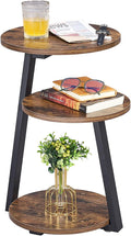 BEWISHOME Round Side Table, 3-Tier End Table, Nightstand by BEWISHOME