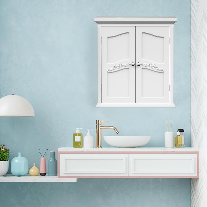 Teamson Home Versailles 22" x 24" Bathroom Wall Cabinet - Image 5