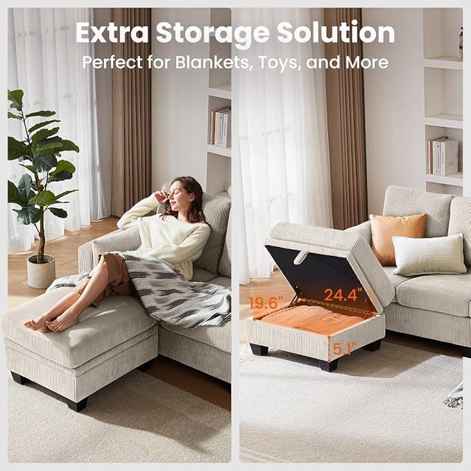 CHIC HOUSE Modular Sectional Sofa - Image 4