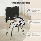 Vanity Stool Chair, Faux Fur Ottoman Foot Stool - Image 5