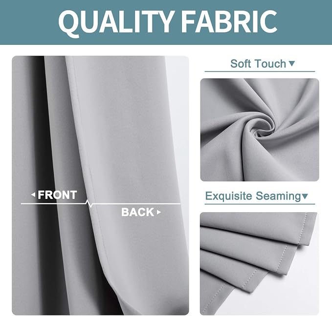 ChrisDowa Blackout Curtains for Bedroom and Living Room 84 Inches Long | 2 - Image 3