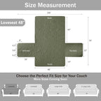 Olive Green Loveseat Covers for 2 Cushion Couch, Water-Repellent Slip Covers - Image 7