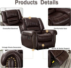 CANMOV Leather Recliner Chair Set of 2, Classic and Traditional Manual Recliner - Image 3