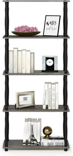 Furinno TURN-S-TUBE Storage Shelves, 5-Tier Book Shelf, Corner Shelf, Toolless - Image 4