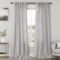Grey Linen Curtains 120 Inch Extra Long by Nanspring