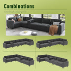 KEIKI 133" L-Shaped Oversized Corduroy Modular Sectional Sofa - Image 5