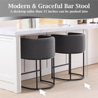 ClinQ 26" H Counter Height Bar Stools Set of 2, Modern Barrel Counter Stools - Image 4