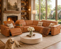 Power Recliner Sectional Sofa, Leather Recliner Sofa by Unknown