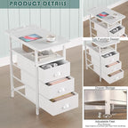 sthmec End Table with Charging Station, LED Side Tables with USB Ports and - Image 5