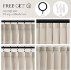 95 Inches Long Pleated Sheer Curtains, Oatmeal Linen Blended Light Filtering - Image 2