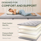 ZonLi Japanese Floor Futon Mattress King Size 76"x 80", 100% Cotton Cover 4'' - Image 4