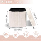 Boucle Storage Ottoman Cube, 13.8" Flower-Shaped Footstool - Image 3