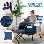 Lazy Chair with Ottoman, Reading Chair with a Pillow, Leisure Sofa Armchair - Image 3