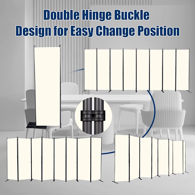 Room Divider 6FT Portable Room Dividers and Folding Privacy Screens, 8 Panel - Image 5