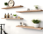 YYWUOJJ Wood Floating Shelves for Wall Decor, Rustic Wall Shelves for Bedroom - Image 4