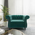 Living Room Chair, Modern Velvet Chesterfield Sofa Chair, Mid Century Single by RUSTYER
