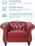 QHITTY 2 Piece Living Room Set, Sectional Chesterfield Sofa Chair Contemporary - Image 3