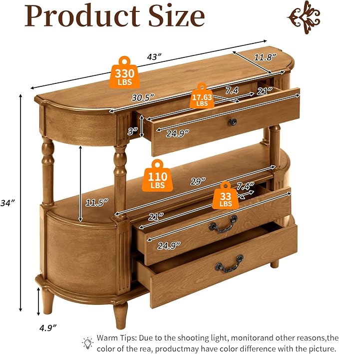 Retro Curved Console Table - Image 2