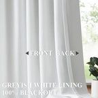 Vision Home White Pinch Pleated Full Blackout Curtains 60 inch Wide Thermal - Image 4