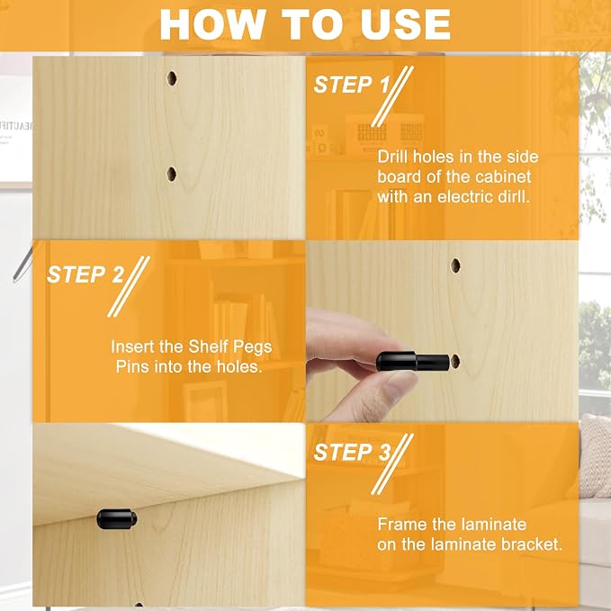 58 Pcs Shelf Pegs Pins, 5mm 1/4 Inch Dual Diameter Metal Shelf Support Pegs - Image 5