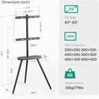 Tripod Easel TV Stand for 43–65 Inch TVs, Height Adjustable Swivel Floor TV - Image 8