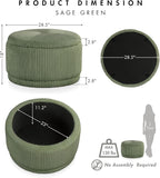 Furniture of America Lennox Modern Chenille 29-inch Round Storage Ottoman - Image 2