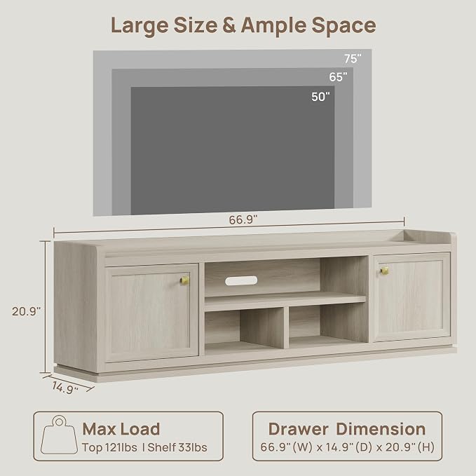 SICOTAS TV Stand Entertainment Center - Image 5
