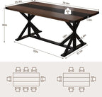 Hlivelood 71 Inch Dining Table for 6 People, Rectangular Kitchen Farmhouse - Image 2