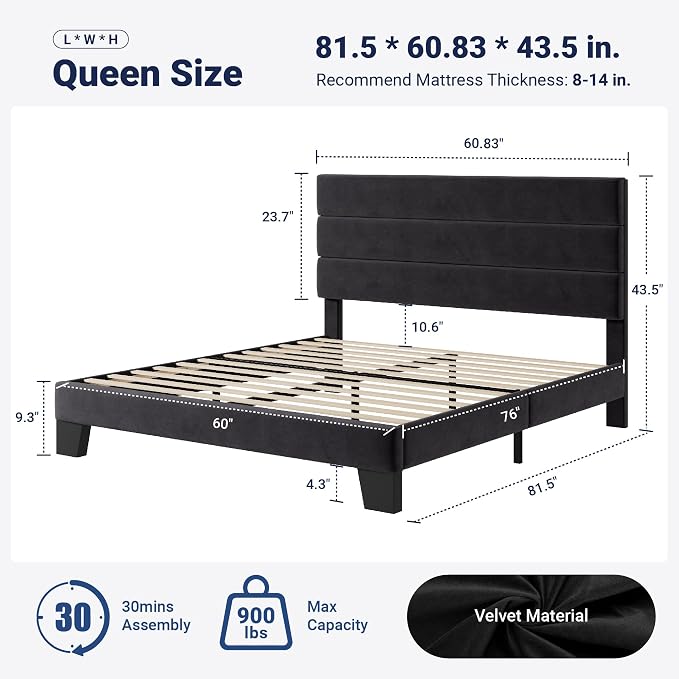 Allewie Queen Size Platform Bed Frame - Image 2