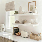 Floating Shelves for Wall, Bathroom Shelves Over Toilet, Wall Shelves & Book - Image 4