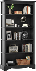 TVU 5-Tier Wooden Bookshelf, 31.5" W x 65" H ×9.9" D Bookshelf by TVU