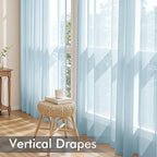 MIULEE Sky Blue Sheer Curtains 108 Inches Long 4 Panels 42 x 108 Inches | Light - Image 5