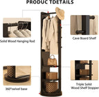 WoodsWhisper Full Length Mirror Coat Rack Solid Wood Floor Mirror 70"x16" Full - Image 5